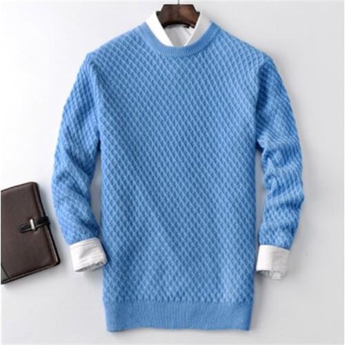 New fashion 100%cashmere twisted knit men Oneck solid H-straight pullover sweater 5color S-2XL retail wholesale
