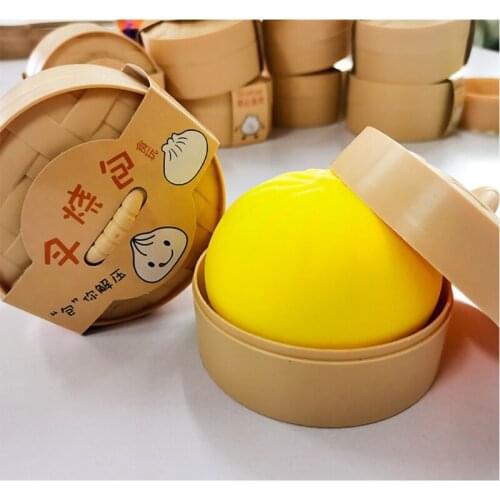 Realistic Steam Stuffed Bun Decompression Toy Handhold Squeeze Fidget Miniature Novelty Kitchen Toy Simulation Dumpling QX2D