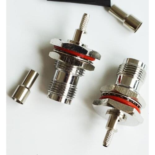 RF Connector Socket TNC Female With O-ring Bulkhead Panel Nut Window Crimp for RG316 RG174 RG179 LMR100 Cable