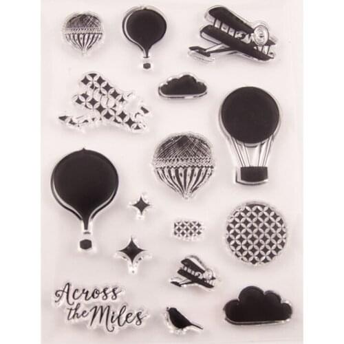 Plane Hot Air Balloon Transparent Clear Silicone Stamp Seal DIY Scrapbook Rubber Hand Account Photo Album Diary Decor Reusable