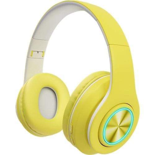 Foldable Head-mounted Sports Wireless 5.0 Headset Macaron Color Real Stereo Sound Quality Earphone Microphone Headset