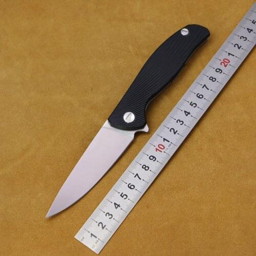 HATI LOW VERSION D2 Blade G10 Handle Flipper Folding Knifes Outdoor Camping Hunting Pocket Survival Tactical EDC Tools