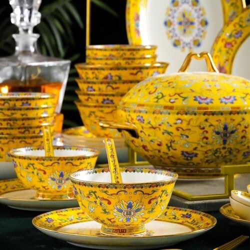 Tureen High - grade Soup Bowl Dinner Ceramic Tureen 2500ML Household Bone China bowl Tableware Tureen