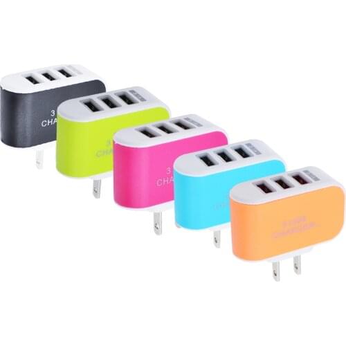 ZUCZUG 5V 3A Multiple 3 Ports Luminous Charger Wall USB Charger US Plug Adapter Phone Charger for iPhone 8 For Samsung S8 Tablet