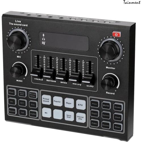 V9 Live Sound Card English Version Singing Equipment Mobile Phone Computer Microphone National Karaoke for Household Party Decor