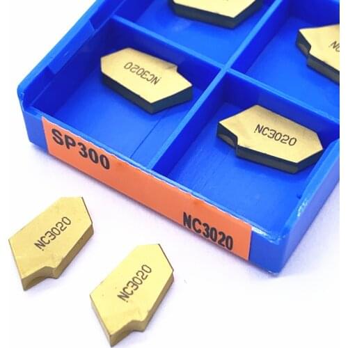 10PCS SP300 NC3020/NC3030/PC9030 grooving carbide inserts SP 300 lathe tools turning insert