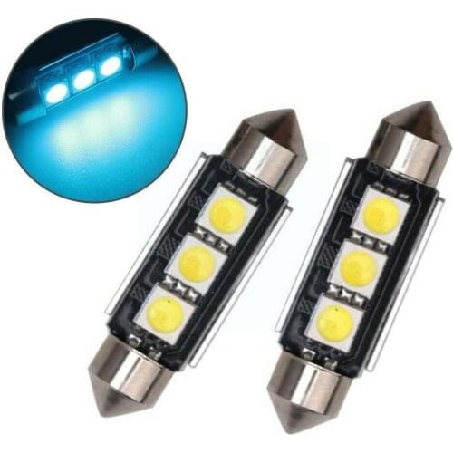 1x 36mm 6411 Car LED License Plate Light Lamp Bulbs C5W Car Ice Accessories Bulbs 6418 12V Lights LED Bright Car Blue D6G0