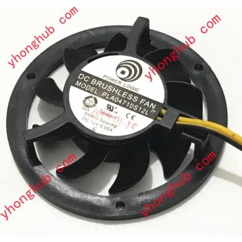POWER LOGIC PLA04710S12L zp DC 12V 0.05A 2-wire Graphics Cooling Fan
