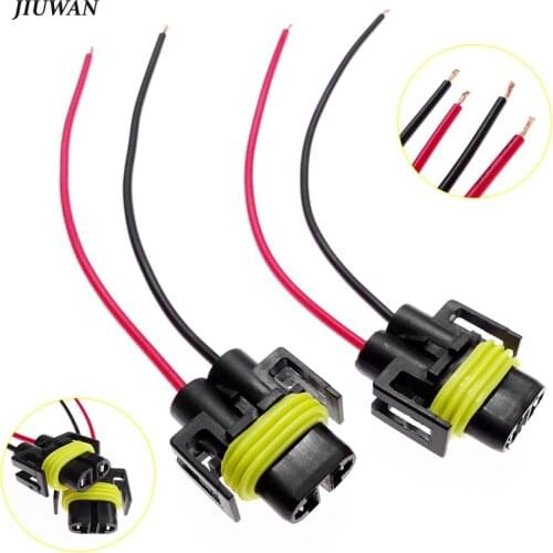 2 Pcs H8 H9 H11 Wire Connector Cable Plug Adapter Wiring Harness Small Line Fit For Car Headlight Fog Lamp Bulb Socket 12V