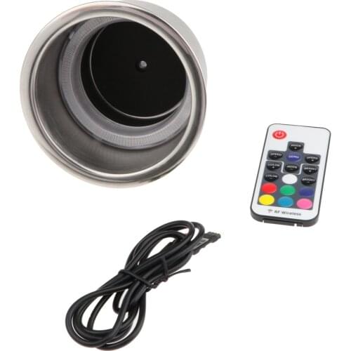 2x Stainless Steel Cups Drink Holder with LED Light Drain Marine Boat RV Truck