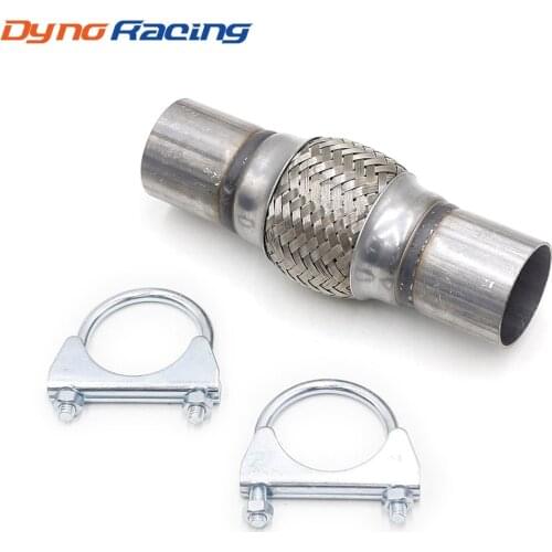 2" x 4'' x 8" Car Exhaust Flex Pipe Bellows 201 Stainless Steel Double Braid Connector Ripple Sliver YC101189