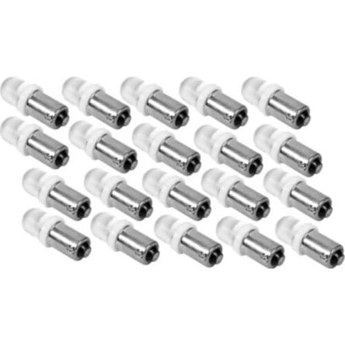 20Pcs BA9S 1895 H6W 53 57 Bayonet LED Light Bulbs for Car Map Lamp 12V White
