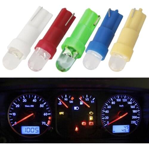20Pcs T5 12V Auto Car Vehicle Interior 1 LED Light Wedge Dashboard Lamp Bulb