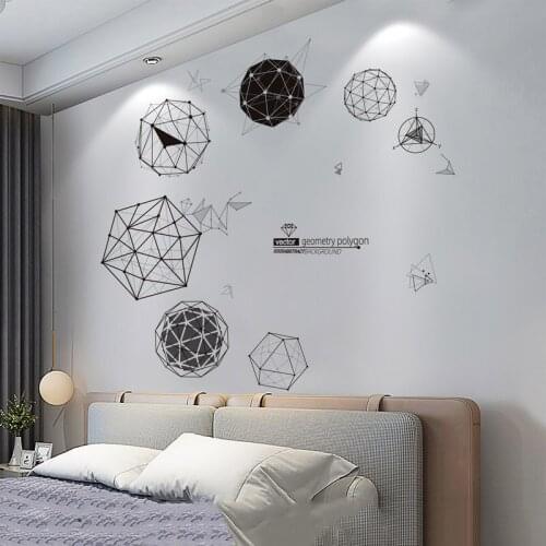 3D Geometric Wall Stickers Art Living Room Teenager Room Decoration Home Office Decor Vinyl DIY Decals for Furniture