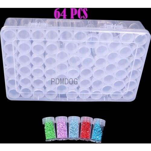 64/28 Bottles Jar Square Diamond Painting Storage box Diamond Painting Accessories Beads Container Mosaic Storage boxes Tools