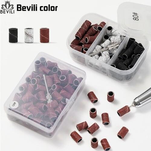 75Pcs /100Pcs Box Sanding Bands Without Mandrel 80#120#180# Electric Nail Drill Nail Care Polishing Gel Polish Removal Tools