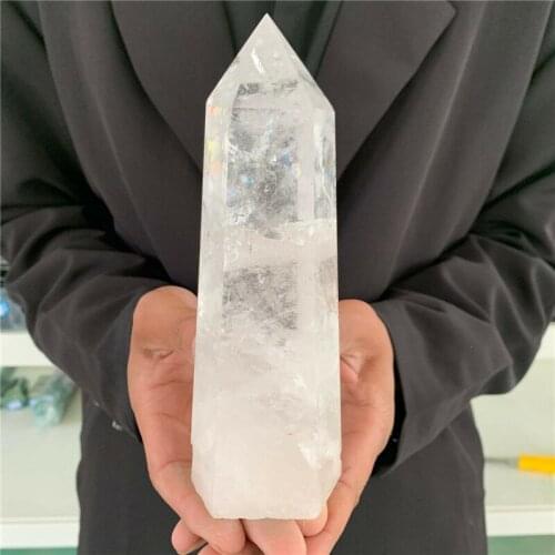 1000g Natural White Crystal Column Quartz Wand Point Obelisk Healing