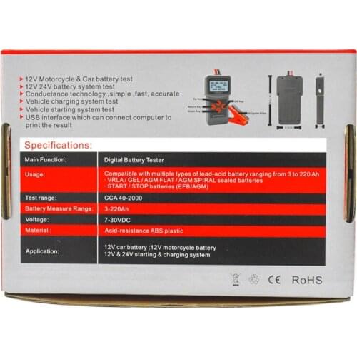 Car Diagnostic Tool Auto Battery Tester Multi-Language Digital Load Battery Test G8TE