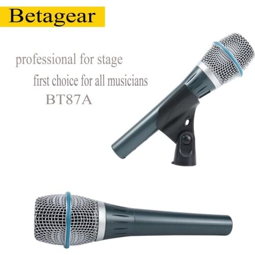 Betagear 2 Pieces 87A Condenser Supercardioid Microphone Vocal Condenser Microphone handheld professional wire microfono