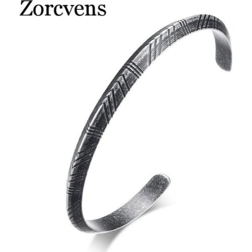 Modyle Mens Viking Cuff Bracelet Bangle Retro Tone Stainless Steel Pulseira Female Male Street Ceremony Unisex Jewelry