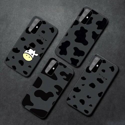 Cow Milk Black White Phone Case For Samsung A21S A32 A51 A52 A71 A50 A12 S10 S20 S21 Plus Fe Ultra