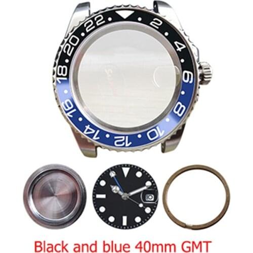 For Mingzhu 2813/3804 Movement 40mm Stainless Steel GMT Watch Case Accessories Kit