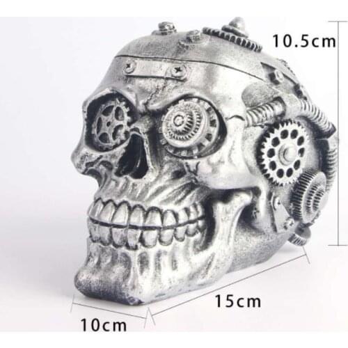 Home Decor Resin Craft Mechanical sculpture Garden Statues personality Art Carving Statue Model Human Skull