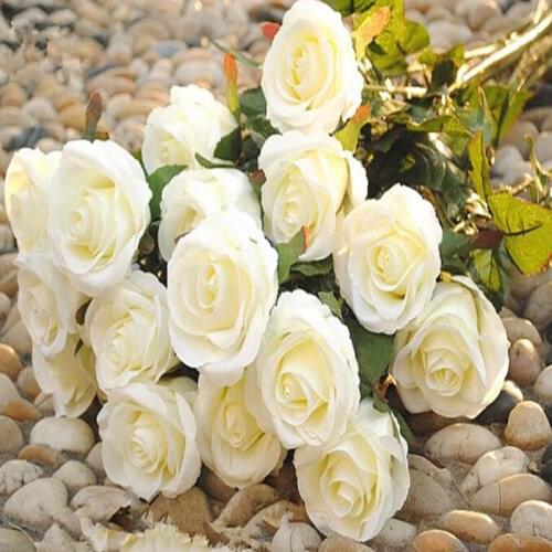 2016 New Styles Artificial Rose Silk Craft Flowers Real Touch Flowers For Wedding Christmas Decoration 9 Colors Free Shipping