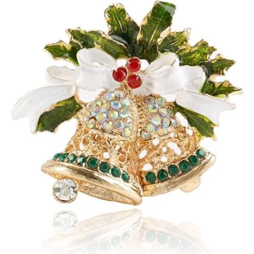 European and American fashion hot New Year creative dress decoration Christmas bell brooch wholesal