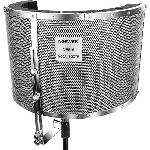 Neewer Microphone Isolation Shield Absorber Filter Vocal Isolation Booth with Lightweight Aluminum Panel, Thick Soundproofing