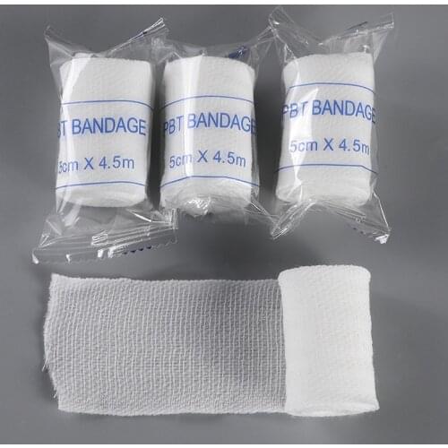 Cotton PBT Elastic Bandage Skin Friendly Breathable First Aid Kit Gauze Wound Dressing Medical Nursing Emergency Care Bandage