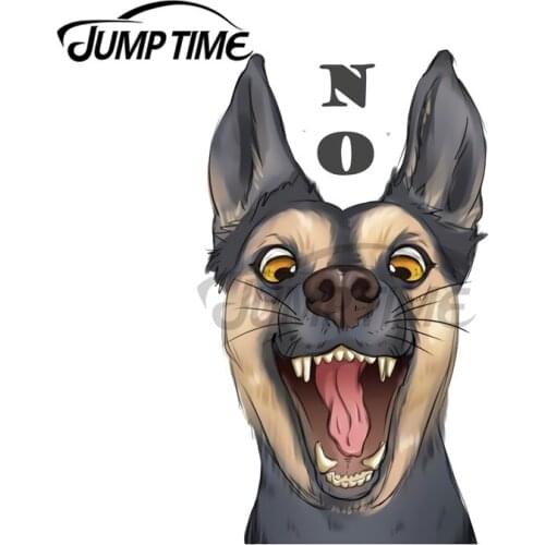 JumpTime 13 x 8.9 cm For Dog Say No and Looks Angry Motorcycle Bumper Trunk Car Stickers Scratch-Proof Decal Laptop Graphics