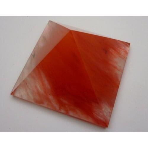 40*40mm Red Smelt Quartz Crystal Pyramid Point Healing Decoration Energy Fengshui Wholesale