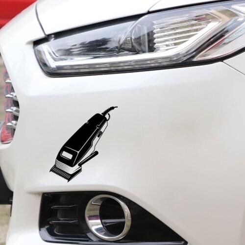 Creative Haircut Machine Barbershop Hairdressing Salon Car Sticker and Decals PVC 15cm X 14cm Waterproof Windshield KK