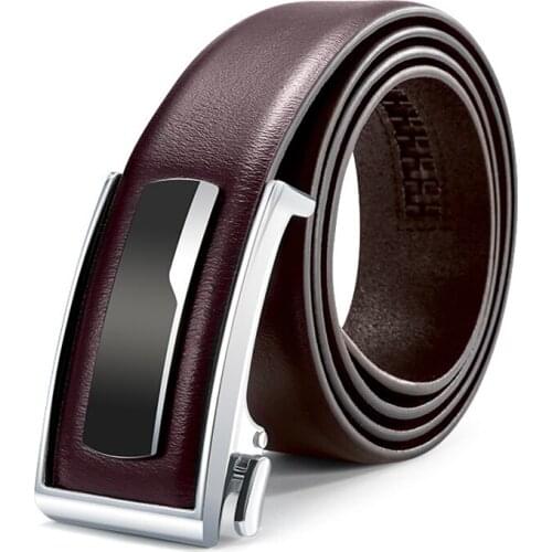 Top Quality Cow Genuine Leather Belt Men Strap Male Belt Metal Automatic Buckle luxury brand male strap 3.5cm Width