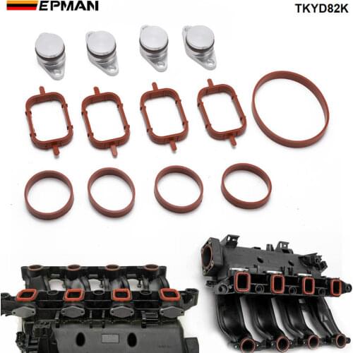 EPMAN 4 x 22mm Aluminium Swirl Flap Removal Repair Kit With Intake Manifold Gasket For BMW 320d 330d 520d 525d 530d TKYD82K