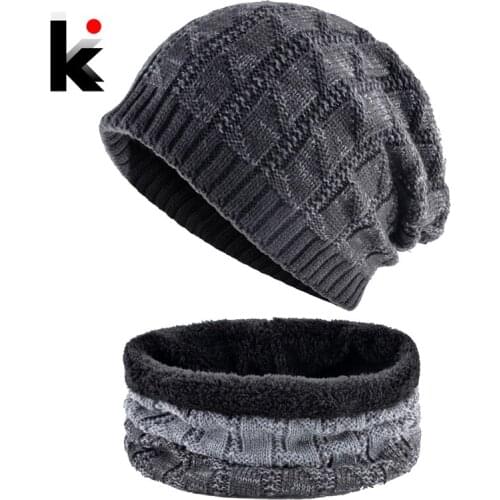 Knitting Wool Hat And Scarf For Men Women Winter Outdoor Thick Warm Skullies Beanies Ski Cap Scarves Sets Knitted Bonnet Gorro