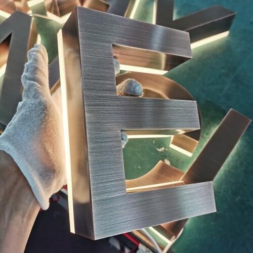 Custom Led Sign Store Outdoor Business Backlit Stainless Steel 3D Letter Sign Storefront Illuminateds Signage Home Decor