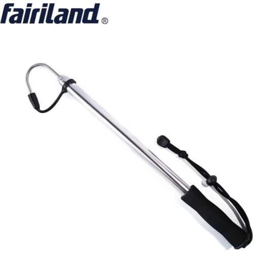 1.2m Telescopic Gunsmoke Fishing Gaff Ice Fishing Spear Hook Stainless Steel Hook Aluminum Alloy Body 47cm/19" Close Length