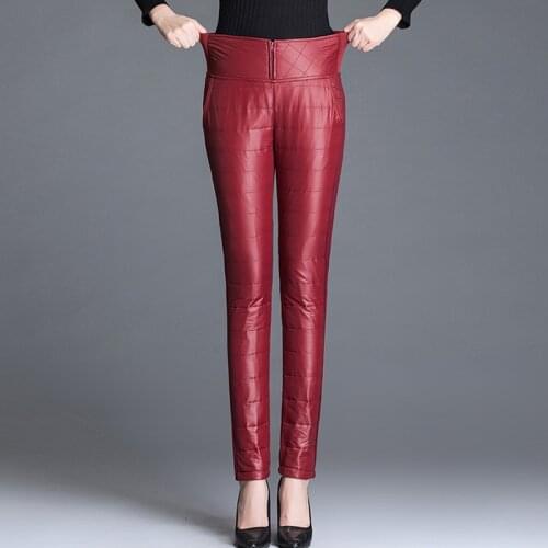 Women Fashion Outwear Pencil Pants Leggings Plus Size 6Xl Women Winter Pants High Waist Velvet Thick Warm Down Pants Trousers
