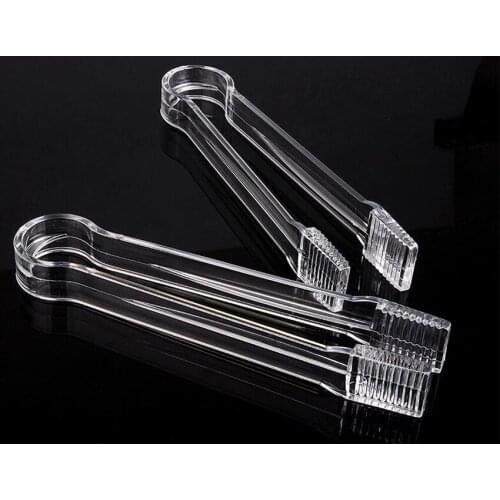 1Pc 16*3.5cm clear plastic Barbecue BBQ Clip Bread Food Ice Clamp Ice clip Tongs Tool Bar Kitchen Accessories