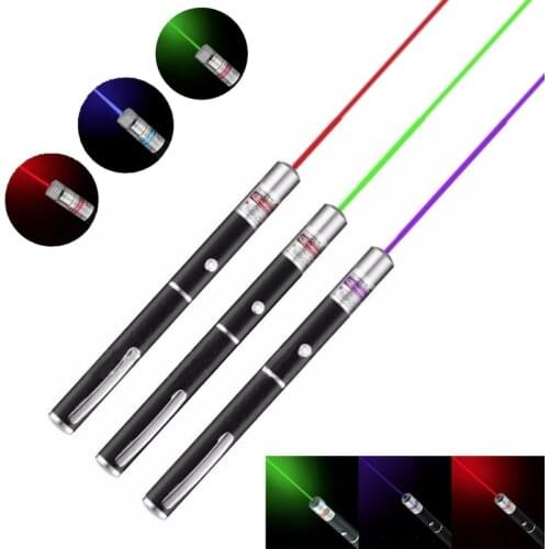 1Pcs 5MW 650nm Red /Blue/Green Violet Laser Pen Powerful Laser Pointer Presenter Remote Lazer Hunting Laser Bore Sighter
