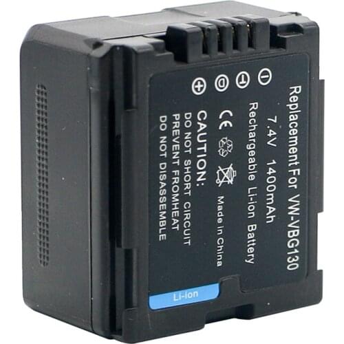 1pc VW-VBG130 VW VBG130 VWVBG130 7.4V 1400mAh Camera Battery for Panasonic SDR-H80 HDC-DX5 HDC-TM20