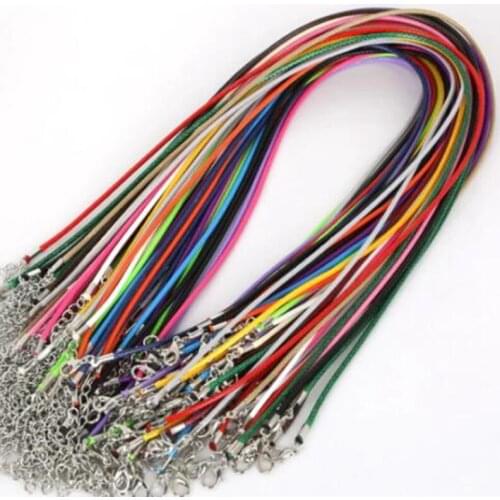 10Pcs Real Handmade Leather Adjustable Braided Rope Necklaces & Pendant Charms Findings Lobster Clasp String Cord for Pendants