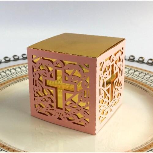 10pcs Crossing Candy Dragee Box Angel Gift Box Baby Shower Baptism Birthday First Communion Christening Wedding Decor Wrapping