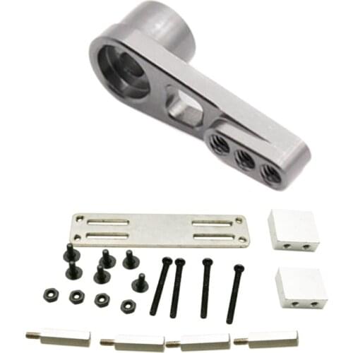 1x Metal Servo Fixed Mount Bracket Kit Parts for Wpl Rc & 1 Pcs 25T Servo Arm Horn for Wltoys A949 Grey