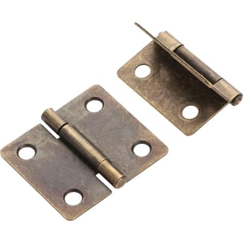 2pcs 38*34mm Antique Bronze Wooden Box Case Dollhouse Cabinet Door Hinge with screws Furniture Accessories Cabinet Closet