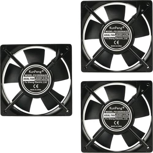 3 Pcs Portable Computer 120x120x25mm Fan Cooler 220V PC CPU Cooling Cooler Fan