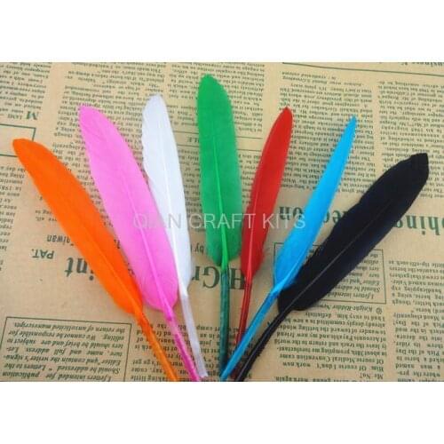 400pcs Selected Goose Feathers Stiff Feathers, Goose wing Pointers, Goose Knife, DIY Feather 4"-6" random mix