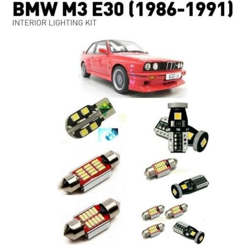 Led interior lights For BMW m3 e30 1986-1991 5pc Led Lights For Cars lighting kit automotive bulbs Canbus Error Free